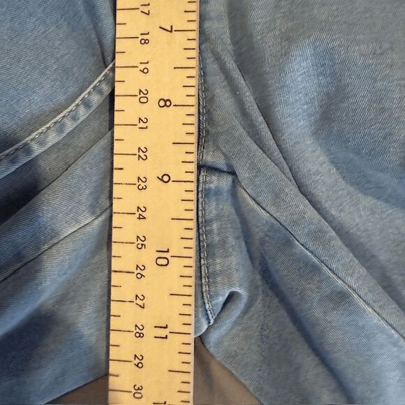 NYDY Jamie Chambray Relaxed Ankle Pants Drawstring Elastic Waist Size 2 - Picture 11 of 14